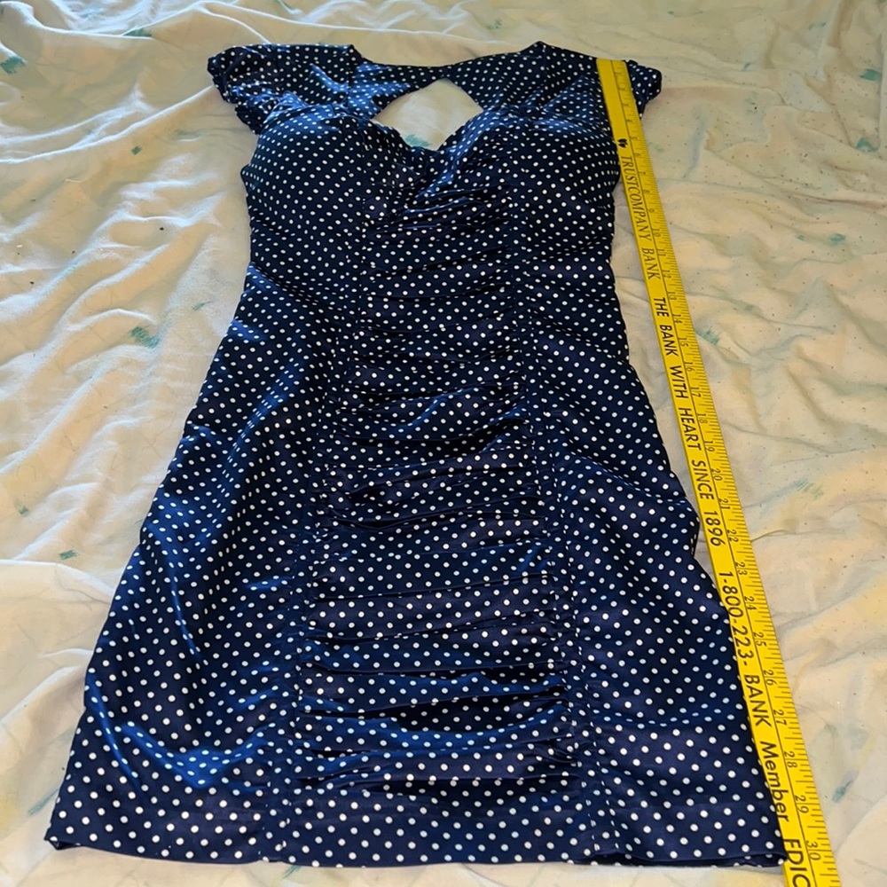 Guess Small blue/white with polka dot sleeveless dress New With Tags made - Picture 6 of 17